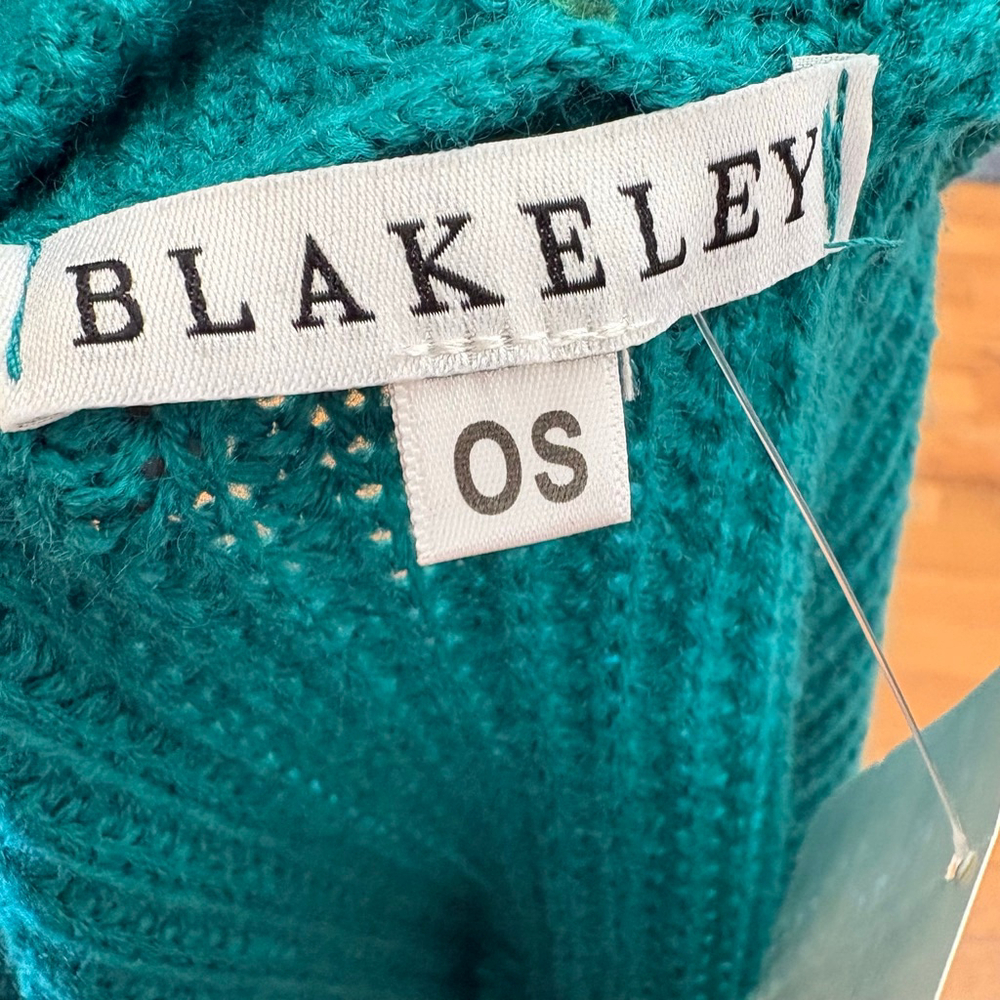 BLAKELEY Teal Crochet Sleeve Cardigan OS - Picture 6 of 7